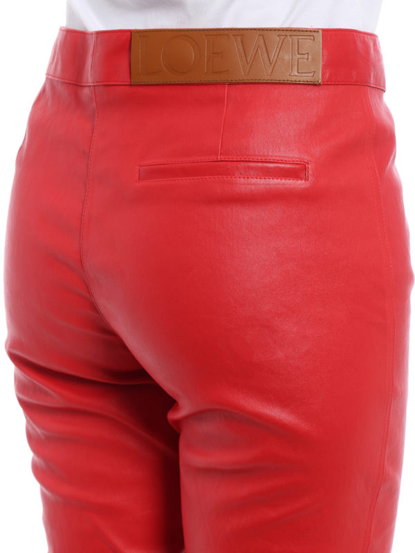 LOEWE buy online レザーパンツ - 赤