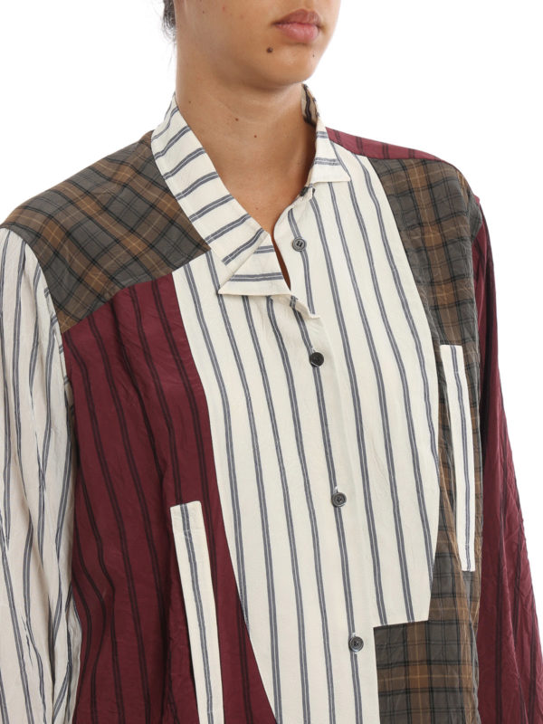 LOEWE buy online Striped and checked patchwork shirt