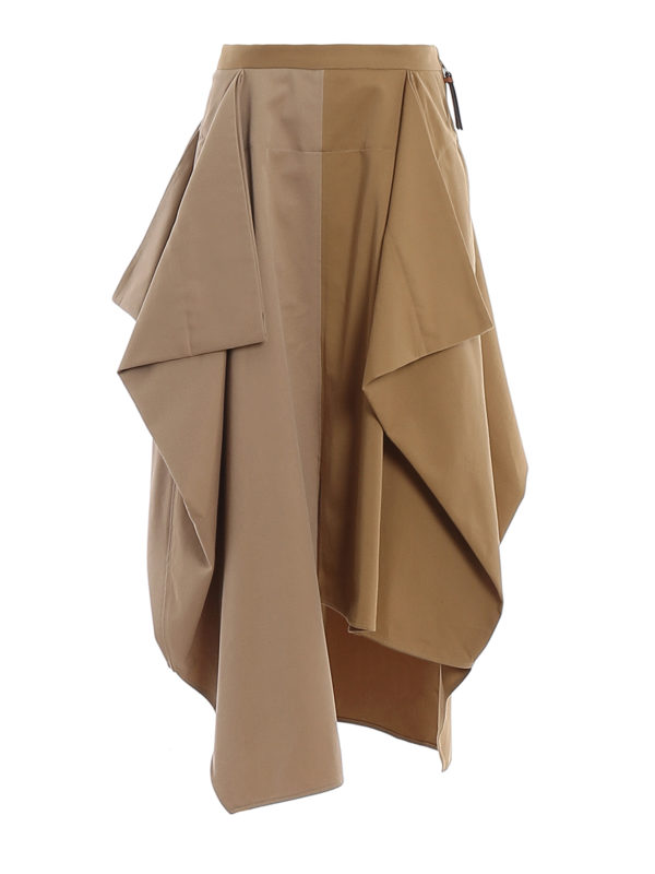 ワンピース LOEWE Women Mid Skirts S359Y51X91WO 3270 BROWN Deconstructed midi skirt in denim Blue - LOEWE