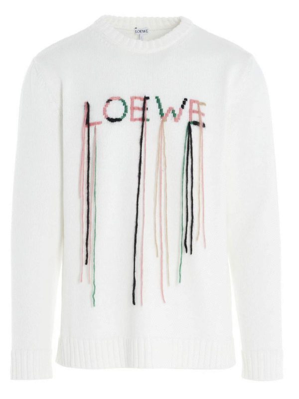 LOEWE: Strick - Pullover - Weiß
