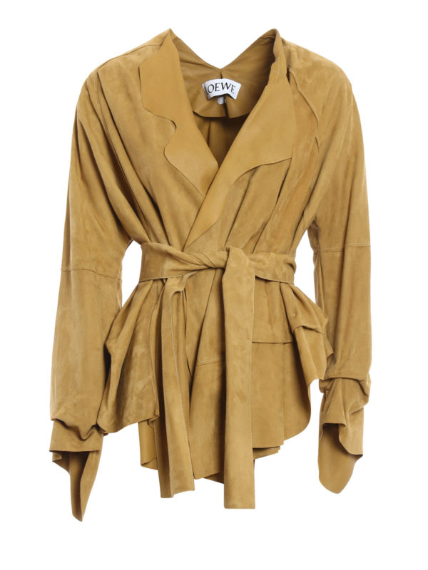 LOEWE: leather jacket - Draped leather jacket