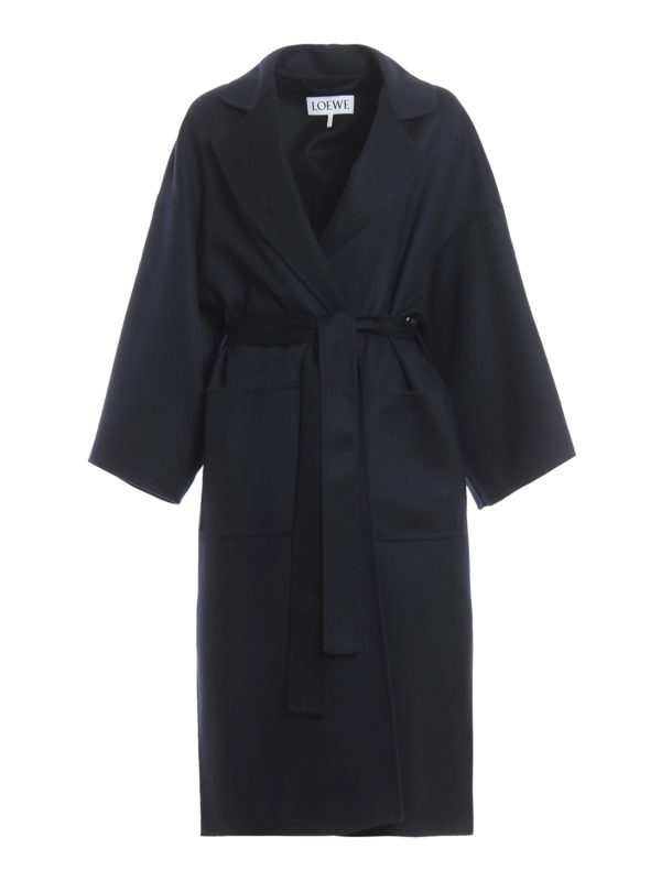 LOEWE: long coats - Oversize belted wool coat