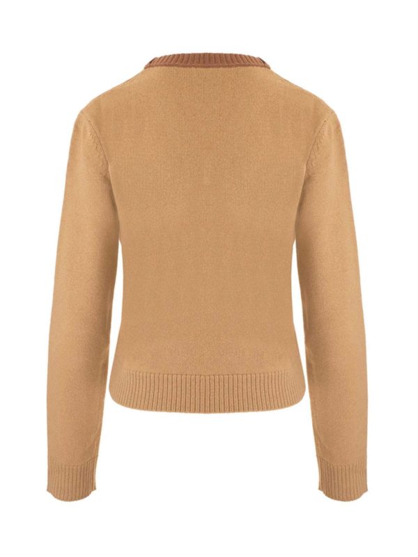 LOEWE: Strickpullover mit V-Ausschnitt online - V-Pullover - Braun