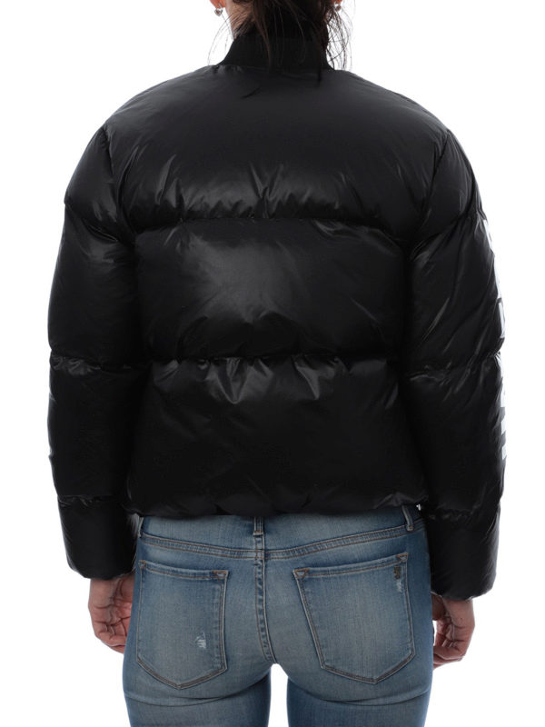 Logo and maple leaf print puffer jacket shop online: DSQUARED2