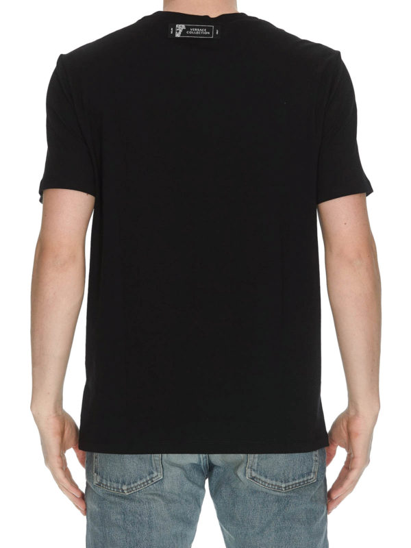 T-shirt in cotone nero con logo shop online: VERSACE COLLECTION
