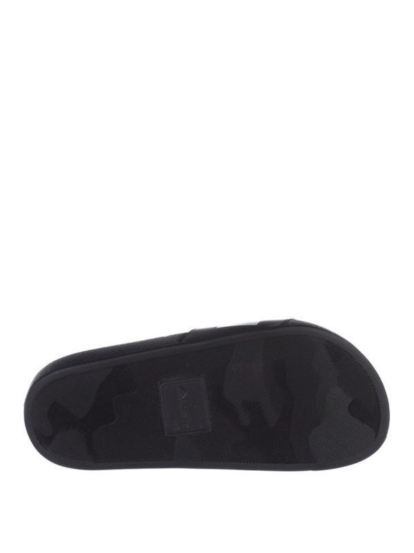 Logo black pool slide sandals shop online: DSQUARED2