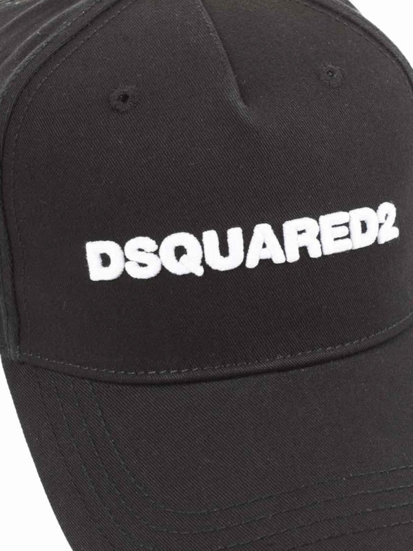 Logo embroidery black baseball cap shop online: DSQUARED2