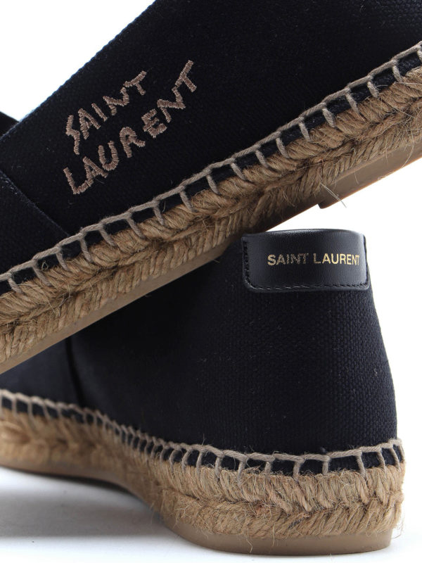 Logo embroidery espadrilles shop online: SAINT LAURENT