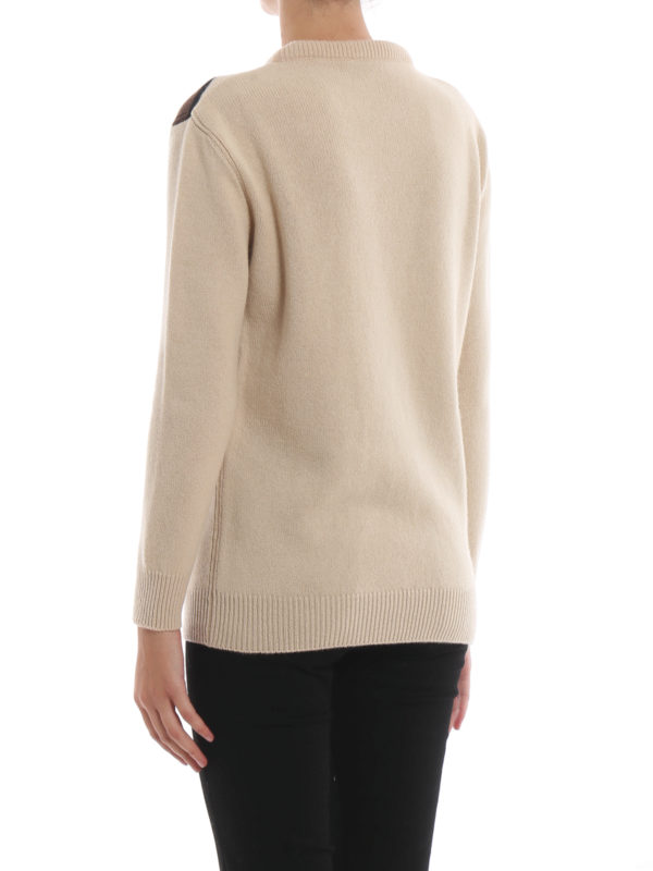 Pull in lana e cashmere con logo intarsiato shop online: ALBERTA FERRETTI