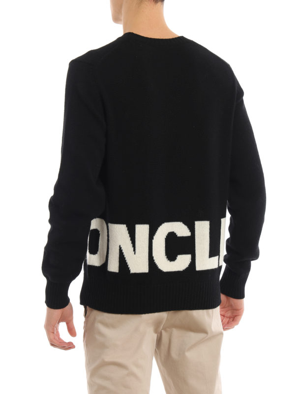 Pull in lana e cashmere con logo intarsiato shop online: MONCLER