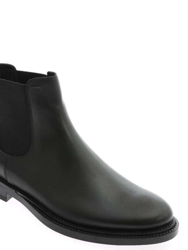 Logo leather chelsea in black shop online: TOD