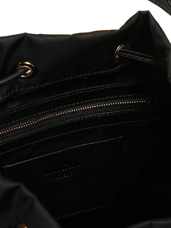 Logo lettering nylon bucket bag shop online: MOSCHINO