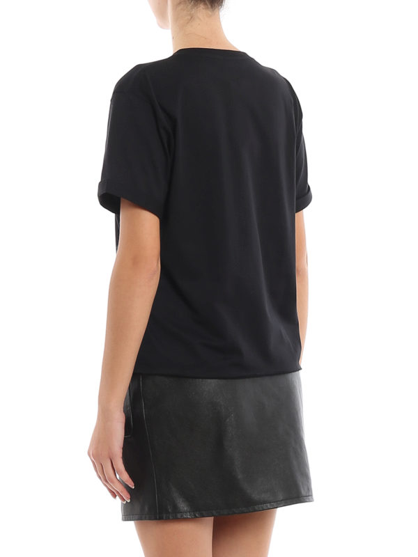 Logo lettering print black Tee shop online: SAINT LAURENT