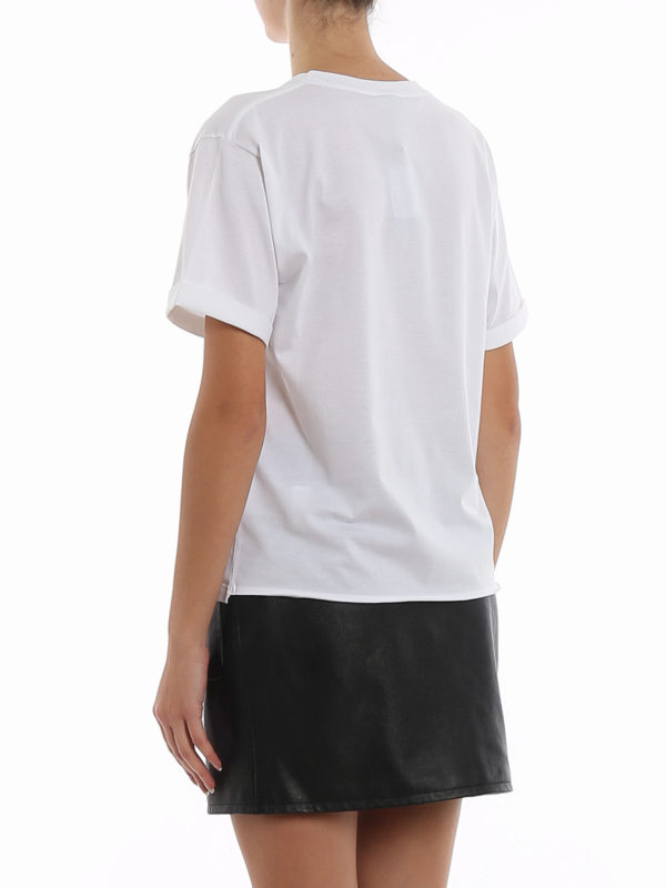 Logo lettering print T-shirt shop online: SAINT LAURENT