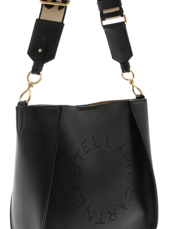 Logo mini bag in black shop online: STELLA McCARTNEY
