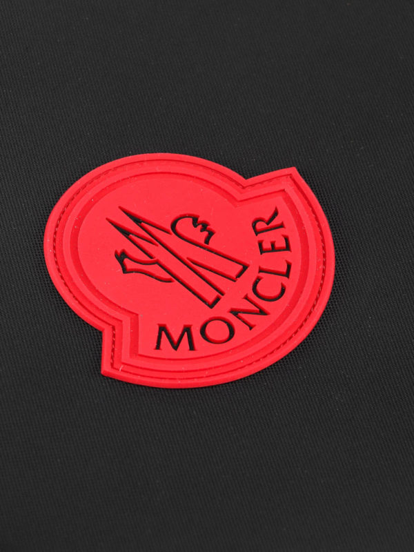 Logo patch black nylon pouch shop online: MONCLER