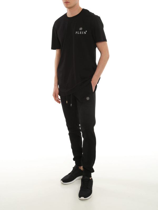 Logo patch drawstring joggers shop online: PHILIPP PLEIN