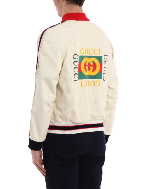 Chaqueta De Cuero - Blanco shop online: GUCCI