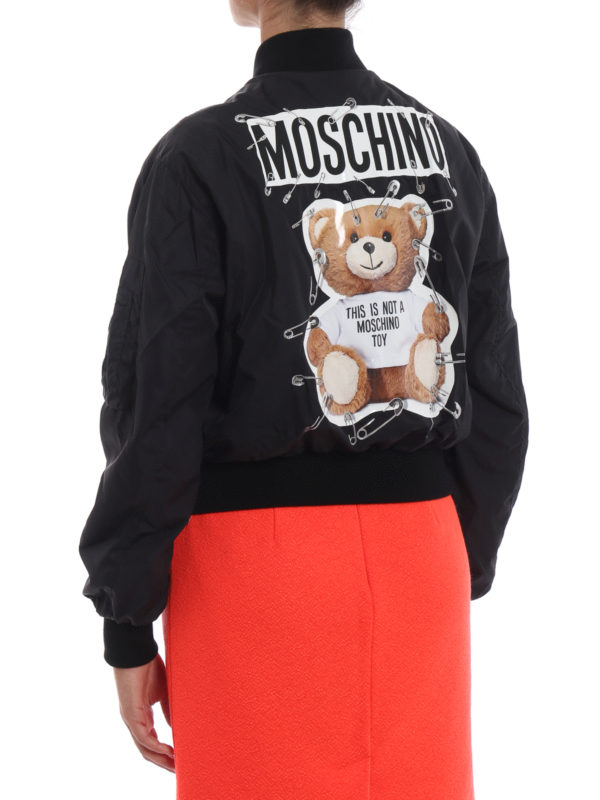 Logo print bomber jacket shop online: MOSCHINO