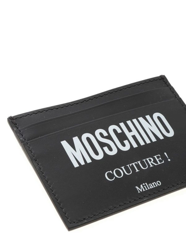 Logo print leather cardholder shop online: MOSCHINO