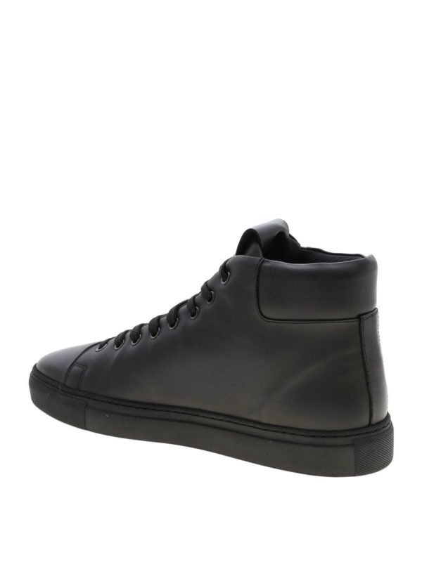 Logo print leather sneakers shop online: MOSCHINO