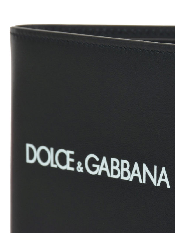 Logo print leather wallet shop online: DOLCE & GABBANA