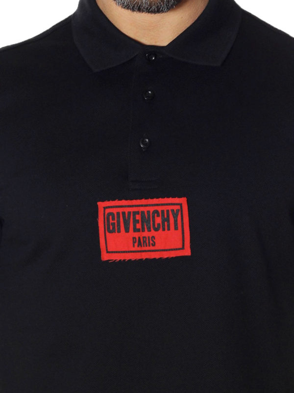 Logo red patch black polo shirt shop online: GIVENCHY