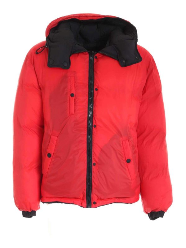 Piumino nero e rosso reversibile con logo shop online: m.s.g.m.