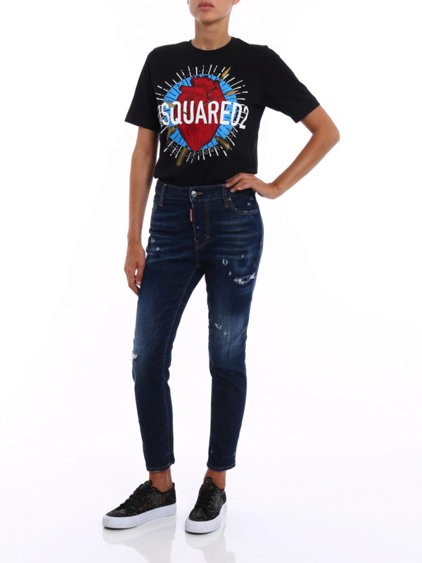 Jeans Londean con macchie vernice shop online: DSQUARED2