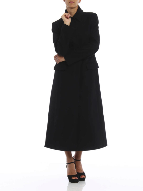 Long belted wool coat shop online: VALENTINO RED