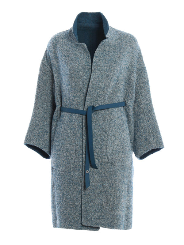 Loro Piana: knee length coats - Melvin reversible bouclé coat