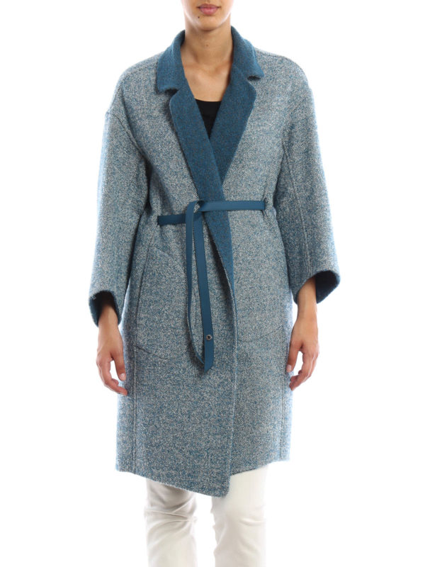Loro Piana: knee length coats online - Melvin reversible bouclé coat