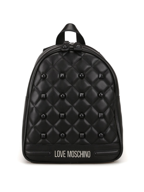 Love Moschino Quilted leather effect studded dome backpack  display picture 2