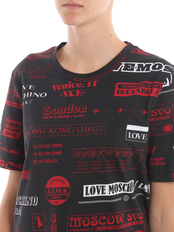 LOVE MOSCHINO カットソー Love Moschino logo-print Mini T-shirt Dress | Blue | FARFETCH