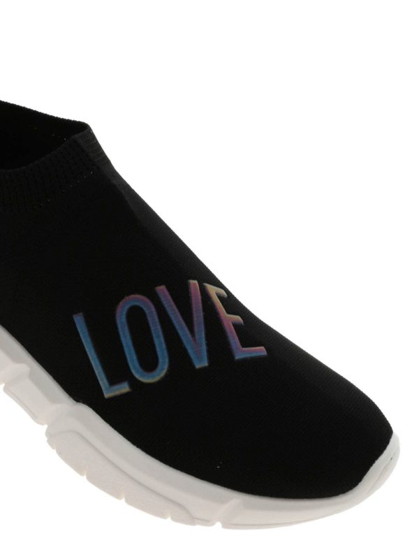 LOVE MOSCHINO buy online Black sneakers with iridescent logo