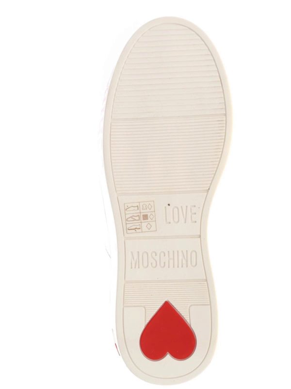 iKRIX LOVE MOSCHINO: Logo print sneakers in white and red