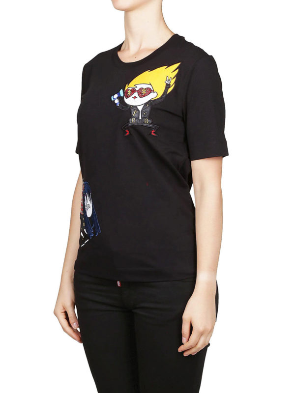 Love Moschino Black printed cotton t-shirt W4F1562M3517C74