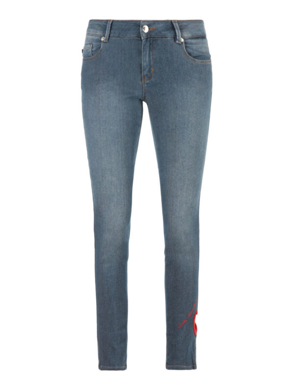 LOVE MOSCHINO: Skinny Jeans - Skinny Jeans Fur Damen - Dark Wash