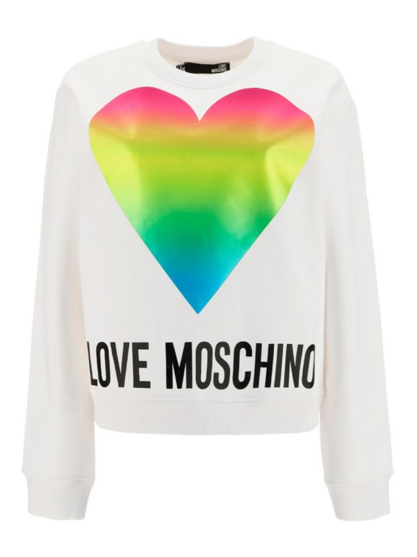 Love Moschino Felpa in cotone cuore multicolour W630638M4266A00