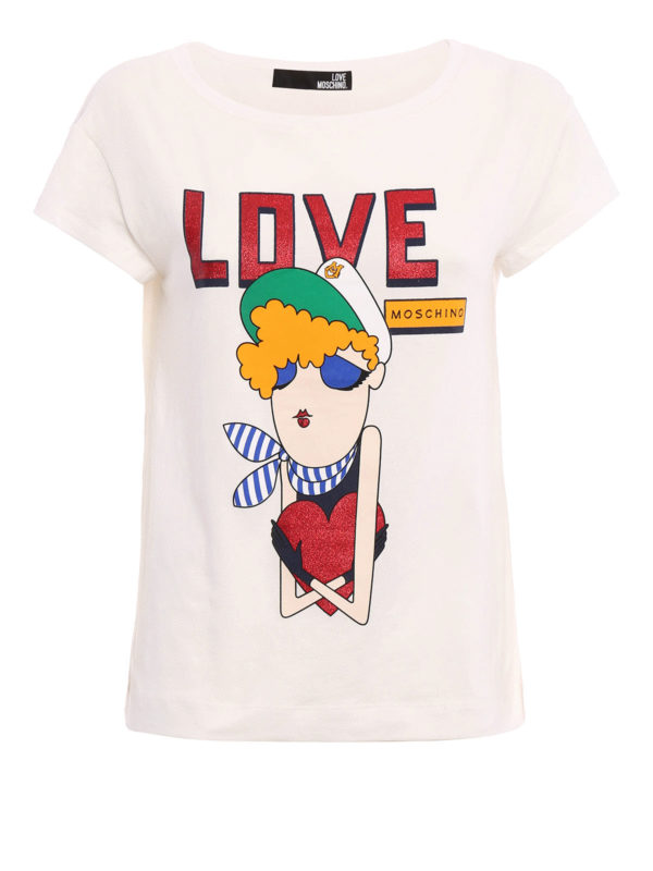 LOVE MOSCHINO: Camisetas - Camiseta Blanca Para Mujer