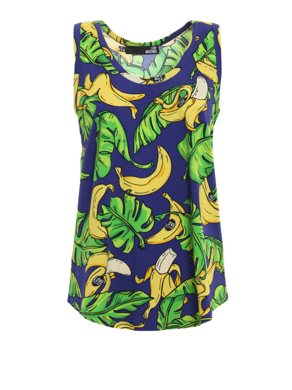LOVE MOSCHINO: Tops & Tank tops - Banana and leaf print top