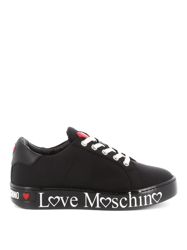 LOVE MOSCHINO: trainers - Patent leather heart sneakers