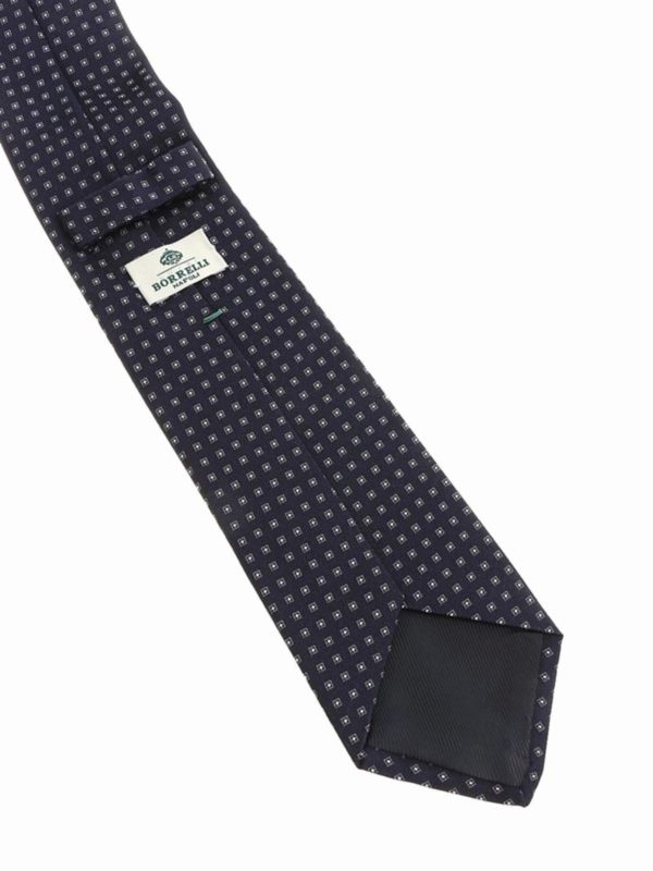 Luigi Borrelli: ties & bow ties online - Blue tie with geometric pattern