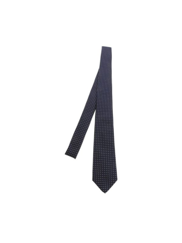 Luigi Borrelli: ties & bow ties - Blue tie with geometric pattern