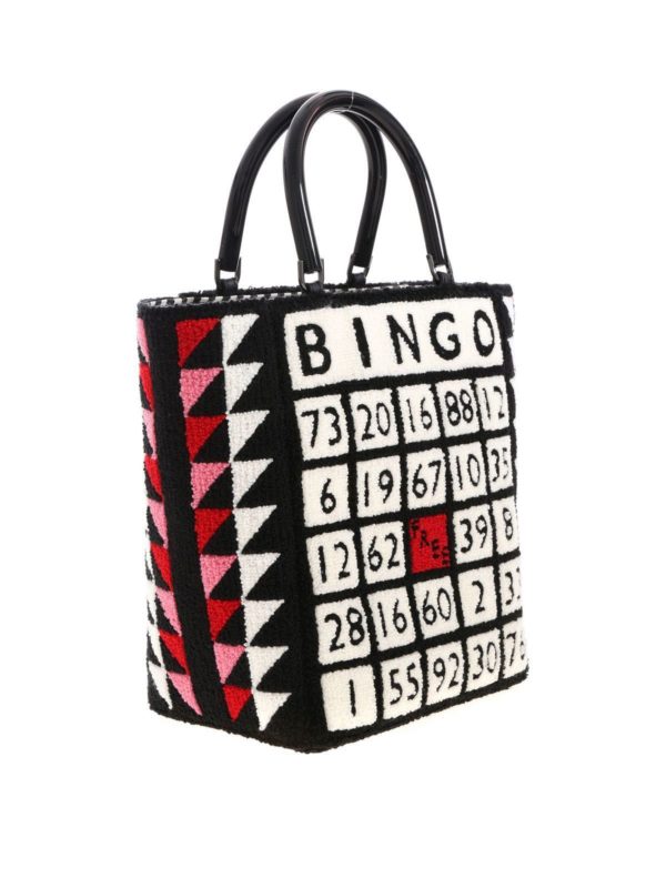 Lulu Guinness: shopper online - Borsa a mano Bingo Bibi nera e bianca