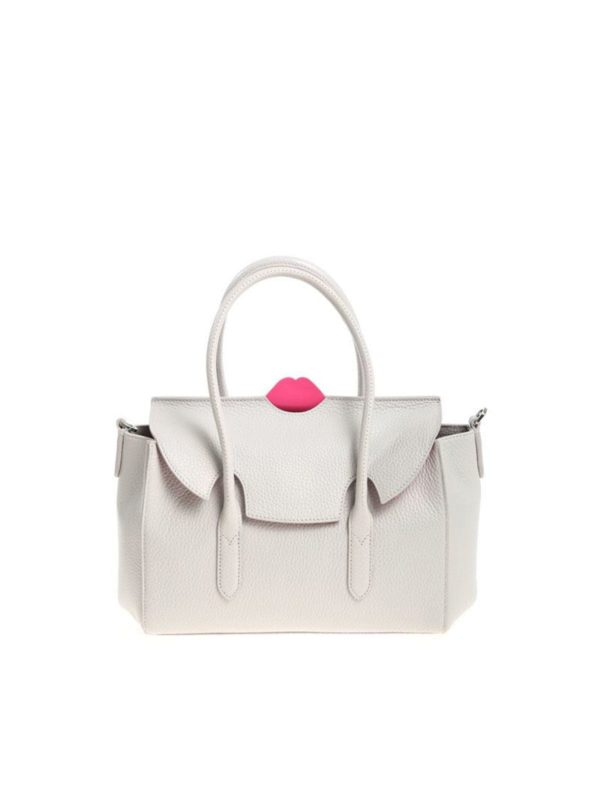 Shoulder bags Lulu Guinness - Grey Lip Valentina large bag ...