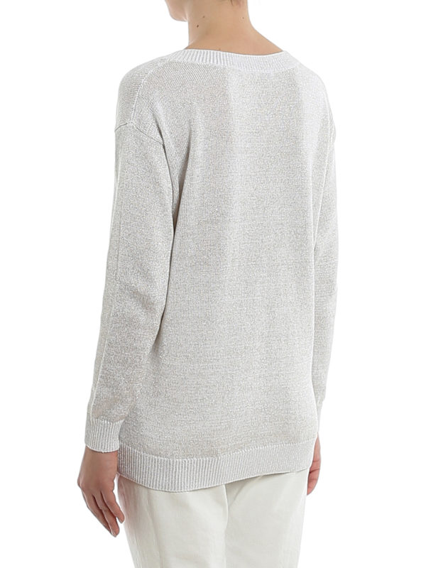 Pull À Col V - Blanc shop online: BRUNELLO CUCINELLI