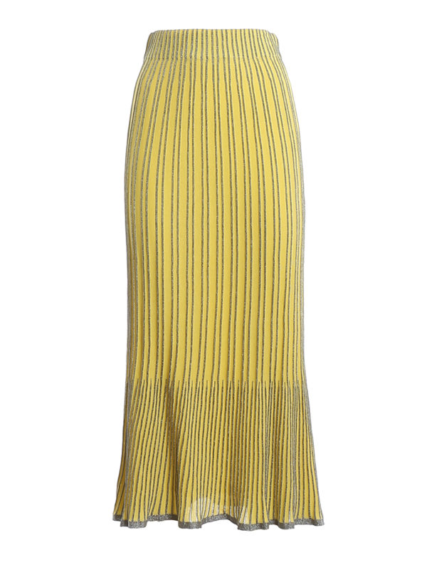 M MISSONI: Long skirts - Striped lurex-knit skirt