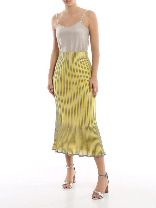 M MISSONI: Long skirts online - Striped lurex-knit skirt