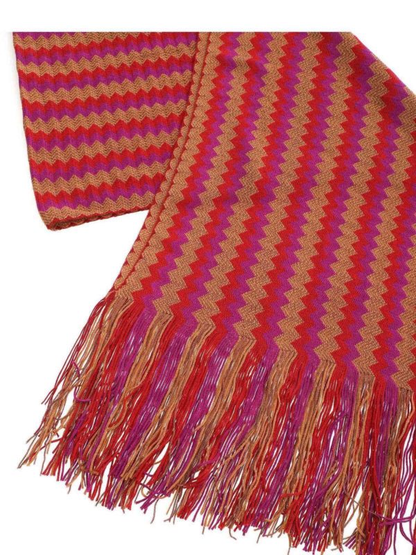M MISSONI: scarves online - Red and purple pattern scarf in brown
